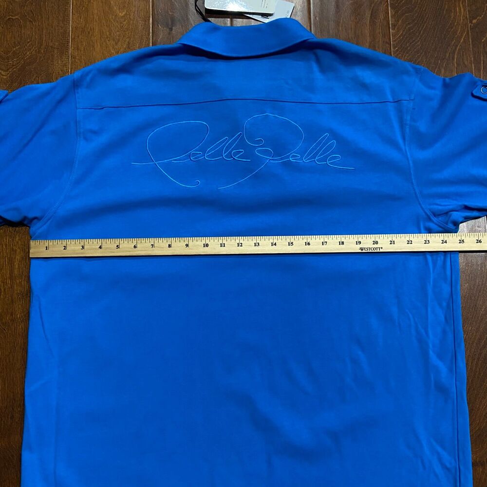 Pelle Pelle Vintage Y2K Ocean Blue Polo Shirt Cotton NWT Big & Tall Men's 2XL - Picture 7 of 8